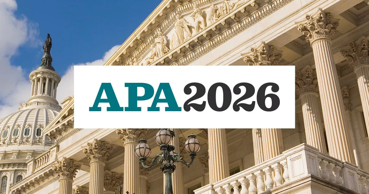 L'image montre la façade d'un bâtiment gouvernemental néoclassique avec de grandes colonnes. Le texte superposé indique APA2026 en lettres grasses, en référence au montant APA GIR 2026. Le dôme du Capitole des États-Unis est partiellement visible à l'arrière-plan.